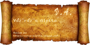 Vörös Aletta névjegykártya