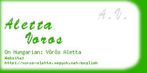 aletta voros business card