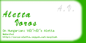 aletta voros business card